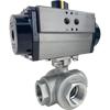 Air Actuated Stainless 3-Way Ball Valves - Rack & Pinion