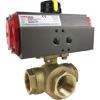 Air Actuated Brass 3-Way Ball Valves - Scotch Yoke