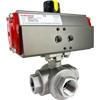 Air Actuated Stainless 3-Way Ball Valve - Scotch Yoke