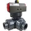 Air Actuated 3 Way PVC Ball Valves - Scotch Yoke