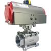 Air Actuated Stainless 3-Piece Ball Valve - Scotch Yoke
