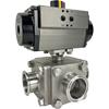 Air Actuated 3-Way Sanitary Ball Valves - Rack & Pinion