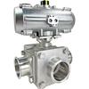 Air Actuated 3-Way Sanitary Ball Valves - All Stainless