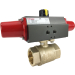 1-1/4" Air Actuated Brass Ball Valve - Spring Return Scotch Yoke