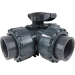 1-1/2" 3-Way L-port PVC Ball Valve - EPDM/Teflon Seals