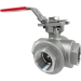 1-1/4" Stainless 3-Way Ball Valve, T-Port, Direct Mount