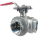 2" Stainless 3-Way Ball Valve, T-Port, Direct Mount