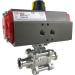 3/4" Sanitary Ball Valve, Double Acting Scotch Yoke, Tri-Clamp