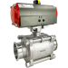 3" Sanitary Ball Valve, Double Acting Scotch Yoke, Tri-Clamp