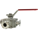 1" Sanitary 3-Way Ball Valve, L-Port, Direct Mount, Tri-Clamp