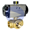 Air Actuated Brass 3-Way Ball Valves