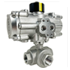 Air Actuated Stainless 3-Way Ball Valve - All Stainless
