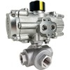 Air Actuated Stainless 3-Way Ball Valve - All Stainless