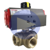 Air Actuated Brass 3-Way T-PortBall Valves - Scotch Yoke