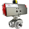 Air Actuated Stainless 3-Way Ball Valves