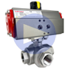 Air Actuated Stainless 3-Way Ball Valves - Scotch Yoke