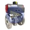 Air Actuated Stainless Flanged Ball Valves- Scotch Yoke