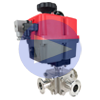 Electric Actuated Sanitary 3-Way T-Port Ball Valve - Multi-Voltage