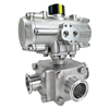 Air Actuated 3-Way T-Port Sanitary Ball Valves - All Stainless