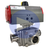 Air Actuated 3-Way T-Port Sanitary Ball Valves - Scotch Yoke