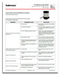 Troubleshooting - 5617 Series On/Off Electric Actuators